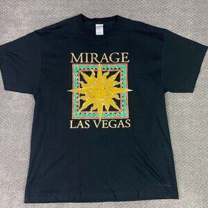NWOT Vintage Mirage Las Vegas T Shirt Men's XL Black Casino Y2K